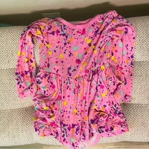 Little Sleepies 18-24M Pink Paint Party Flutter Dress